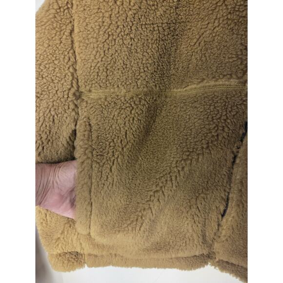 North Face Men’s XL Extreme Pile Fleece Zip Jacket Coat Khaki Brown Sherpa - Picture 4 of 10